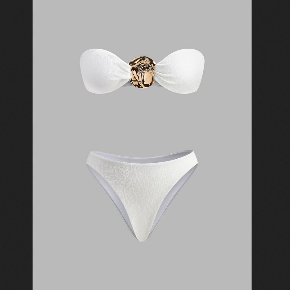 Commense White and Gold Bikini